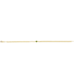 Brc922 Bracelet 14K Yellow Set Natural Peridot Round 4 Mm 8.97 X 5 Mm 7 In Polished Natural Peridot Curb Chain Link Bracelet