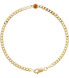 Brc922 Bracelet 14K Yellow Set Natural Citrine Round 4 Mm 8.97 X 5 Mm 7 In Polished Natural Citrine Curb Chain Link Bracelet