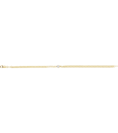 Brc922 Bracelet 14K Yellow Set Natural Diamond Round 4 Mm 8.97 X 5 Mm 7 In I1, G-H Polished 15 Ct Natural Diamond Curb Chain Link Bracelet