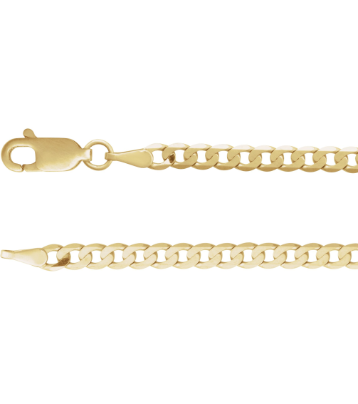Brc922 Bracelet 14K Yellow Set Natural Diamond Round 3 Mm 7.99 X 4 Mm 7 In I1, G-H Polished 110 Ct Natural Diamond Curb Chain Link Bracelet