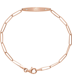 Brc910 Bracelet 14K Rose Set Natural Diamond Round 1.2 Mm 25 X 4 Mm 7 In I1, G-H Polished .015 Ctw Natural Diamond Engravable Curved Bracelet Mounting