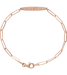 Brc910 Bracelet 14K Rose Set Natural Diamond Round 1.2 Mm 25 X 4 Mm 7 In I1, G-H Polished .015 Ctw Natural Diamond Engravable Curved Bracelet Mounting