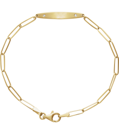 Brc910 Bracelet 14K Yellow Set Natural Diamond Round 1.2 Mm 25 X 4 Mm 7 In I1, G-H Polished .015 Ctw Natural Diamond Engravable Curved Bracelet Mounting