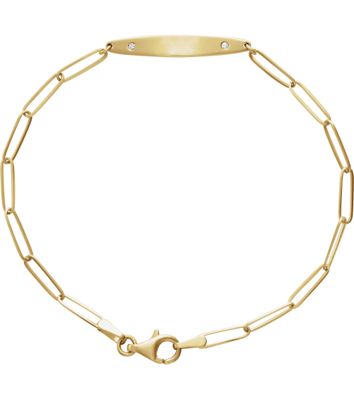 Brc910 Bracelet 14K Yellow Set Natural Diamond Round 1.2 Mm 25 X 4 Mm 7 In I1, G-H Polished .015 Ctw Natural Diamond Engravable Curved Bracelet Mounting