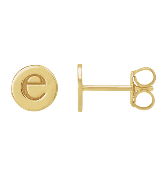 88265 Earring 14K Yellow 5 X 5 Mm Pair Friction Backs Included Polished Engravable Disc Earrings