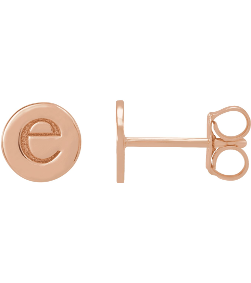 88265 Earring 14K Rose 5 X 5 Mm Pair Friction Backs Included Polished Engravable Disc Earrings
