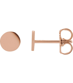 88265 Earring 14K Rose 5 X 5 Mm Each Friction Back Included Polished Engravable Disc Earring