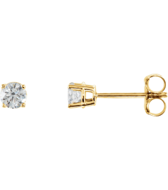 1874 14K Yellow Set Round Natural Diamond Pair 2.75Mm 16 Ctw I1, G-H Friction Friction Backs Included 4-Prong Polished 16 Ctw Natural Diamond Stud Earrings