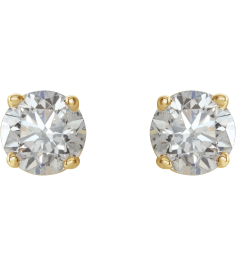 1874 14K Yellow Set Round Natural Diamond Pair 2.75Mm 16 Ctw I1, G-H Friction Friction Backs Included 4-Prong Polished 16 Ctw Natural Diamond Stud Earrings