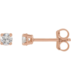 1874 14K Rose Set Round Natural Diamond Pair 2.75Mm 16 Ctw I1, G-H Friction Friction Backs Included 4-Prong Polished 16 Ctw Natural Diamond Stud Earrings