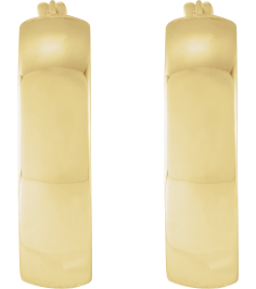 689015 Earring 14K Yellow 20 Mm 6 Mm Pair Catch Polished Hoop Earrings