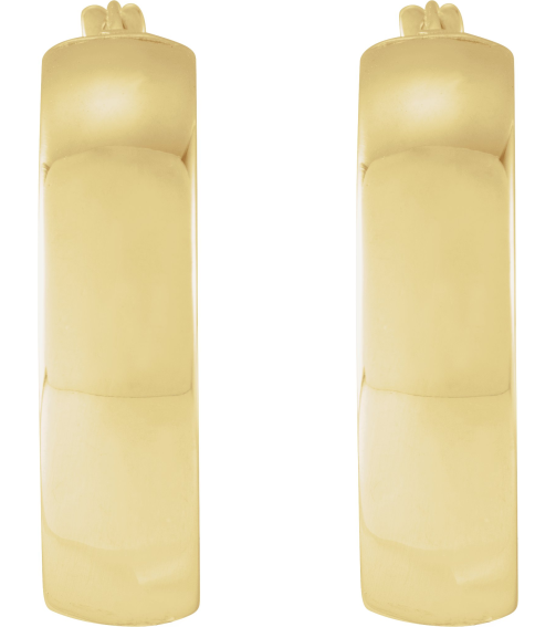689015 Earring 14K Yellow 20 Mm 6 Mm Pair Catch Polished Hoop Earrings