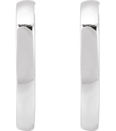 689015 Earring 14K White 40 Mm 6 Mm Pair Catch Polished Hoop Earrings