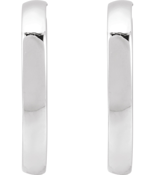 689015 Earring 14K White 40 Mm 6 Mm Pair Catch Polished Hoop Earrings