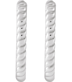 88449 Earring 14K White 20 X 12.5 Mm 2.3 Mm Pair Hinged Polished Elongated Oval Rope Huggies