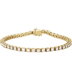 Brc12 Bracelet Set 14K Yellow Round Natural Diamond 3Mm 4 34 Ctw I1, G-H 7 In Polished Line Bracelet