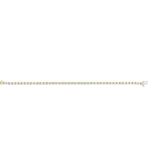 Brc12 Bracelet Set 14K Yellow Round Natural Diamond 3Mm 4 34 Ctw I1, G-H 7 In Polished Line Bracelet