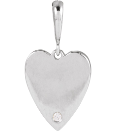 88480 Pendant Set 14K White Round Natural Diamond 1.3Mm 0.01 Ct I1, G-H Polished .01 Ct Natural Diamond Heart Pendant