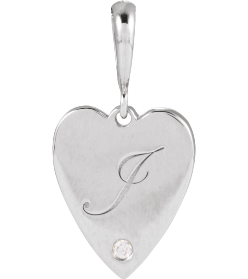 88480 Pendant Set 14K White Round Natural Diamond 1.3Mm 0.01 Ct I1, G-H Polished .01 Ct Natural Diamond Heart Pendant