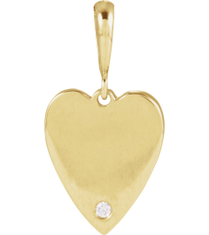 88480 Pendant Set 14K Yellow Round Natural Diamond 1.3Mm 0.01 Ct I1, G-H Polished .01 Ct Natural Diamond Heart Pendant