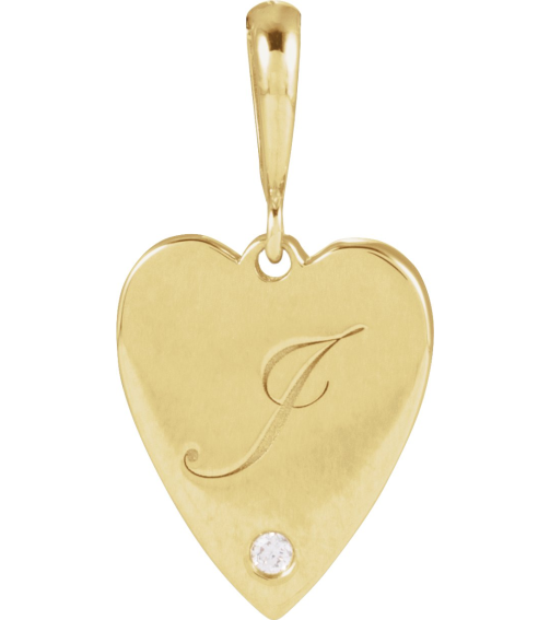 88480 Pendant Set 14K Yellow Round Natural Diamond 1.3Mm 0.01 Ct I1, G-H Polished .01 Ct Natural Diamond Heart Pendant
