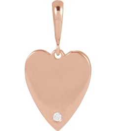 88480 Pendant Set 14K Rose Round Natural Diamond 1.3Mm 0.01 Ct I1, G-H Polished .01 Ct Natural Diamond Heart Pendant