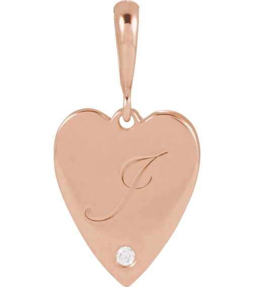 88480 Pendant Set 14K Rose Round Natural Diamond 1.3Mm 0.01 Ct I1, G-H Polished .01 Ct Natural Diamond Heart Pendant
