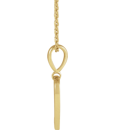 88480 Necklace Set 14K Yellow Round Natural Diamond 1.3Mm 0.01 Ct I1, G-H 16-18 In Polished .01 Ct Natural Diamond Heart Necklace