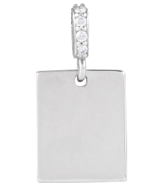 88490 Pendant Set Platinum 18 X 8 Mm Polished .02 Ctw Natural Diamond Pendant