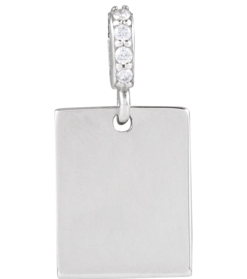 88490 Pendant Set Platinum 18 X 8 Mm Polished .02 Ctw Natural Diamond Pendant