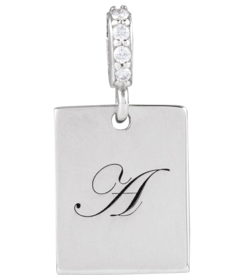 88490 Pendant Set Platinum 18 X 8 Mm Polished .02 Ctw Natural Diamond Pendant