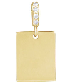 88490 Pendant Set 14K Yellow 16 X 8 Mm Polished .02 Ctw Natural Diamond Pendant