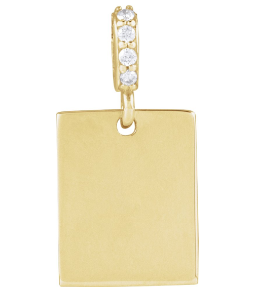 88490 Pendant Set 14K Yellow 16 X 8 Mm Polished .02 Ctw Natural Diamond Pendant