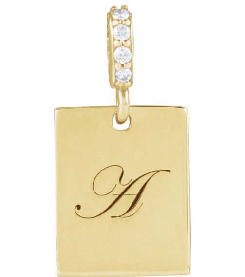 88490 Pendant Set 14K Yellow 16 X 8 Mm Polished .02 Ctw Natural Diamond Pendant