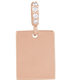 88490 Pendant Set 14K Rose 16 X 8 Mm Polished .02 Ctw Natural Diamond Pendant