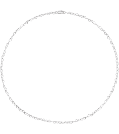 Ch1207 14K White Heart 3.2 Mm 16 In Lobster Clasp Polished Heart Chain