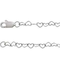 Ch1207 Sterling Silver Heart 3.2 Mm 18 In Lobster Clasp Polished Heart Chain