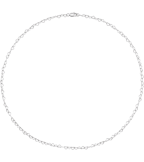 Ch1207 Sterling Silver Heart 3.2 Mm 18 In Lobster Clasp Polished Heart Chain