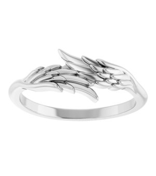 57886 Ring Sterling Silver Polished Angel Bypass Ring