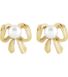 689019 Earring Set Cultured White Freshwater Pearl Pearl 4 Mm 14K Yellow Pair Friction Backs Included Polished Cultured Freshwater Pearl Earrings