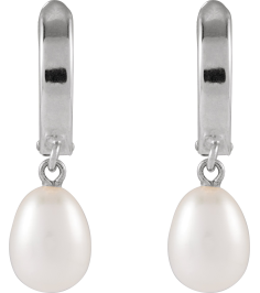 689024 Earring Set 14K White Cultured White Freshwater Pearl Pearl 5.5-6.0 Mm None Polished Cultured Freshwater Pearl Huggie Earrings