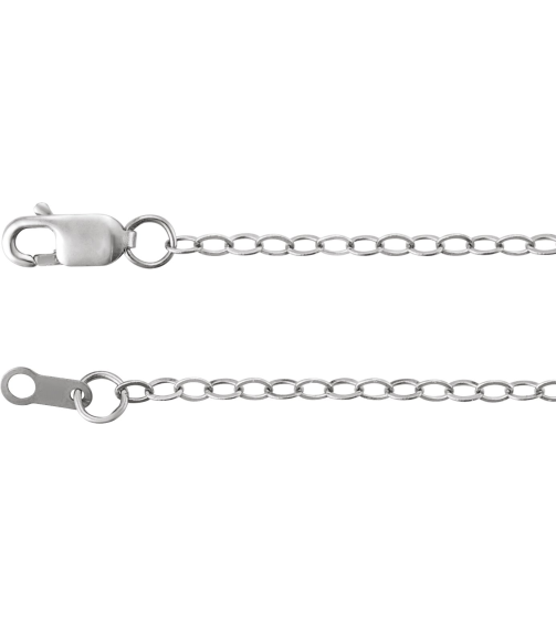 Ch1241 14K White Cable 1.8 Mm 16 In Lobster Clasp Polished Flat Cable Chain
