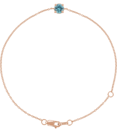 Brc925 Bracelet Set 14K Rose Round Natural Blue Zircon 4 Mm 6 12-7 12 In Polished Natural Zircon Solitaire Bracelet