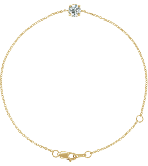Brc925 Bracelet Set 14K Yellow Round Natural Diamond 4Mm 15 Ct I1, G-H 6 12-7 12 In Polished 15 Ctw Natural Diamond Solitaire Bracelet