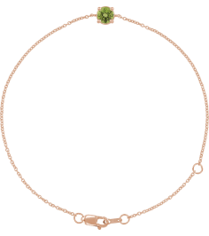 Brc925 Bracelet Set 14K Rose Round Natural Peridot 4 Mm 6 12-7 12 In Polished Natural Peridot Solitaire Bracelet