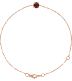 Brc925 Bracelet Set 14K Rose Round Natural Mozambique Garnet 4 Mm 6 12-7 12 In Polished Natural Mozambique Garnet Solitaire Bracelet