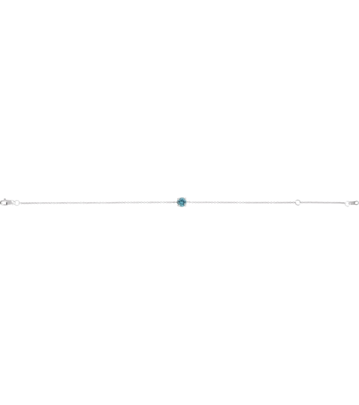 Brc925 Bracelet Set Sterling Silver Round Natural Blue Zircon 4 Mm 6 12-7 12 In Polished Natural Zircon Solitaire Bracelet
