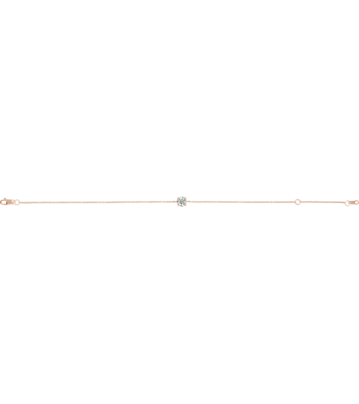 Brc925 Bracelet Set 14K Rose Round Natural Diamond 4Mm 15 Ct I1, G-H 6 12-7 12 In Polished 15 Ctw Natural Diamond Solitaire Bracelet