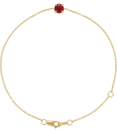 Brc925 Bracelet Set 14K Yellow Round Natural Ruby 4 Mm 6 12-7 12 In Polished Natural Ruby Solitaire Bracelet