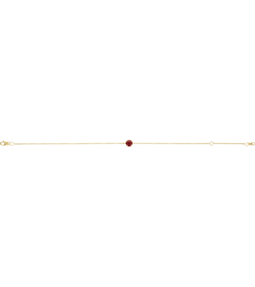 Brc925 Bracelet Set 14K Yellow Round Natural Ruby 4 Mm 6 12-7 12 In Polished Natural Ruby Solitaire Bracelet